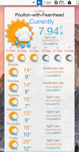 free weather app for mac menu bar
